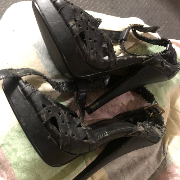 541 Black worn heels platforms size 6 - Picture 4 of 11